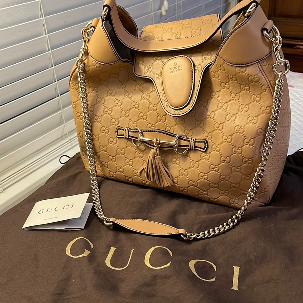 Authentic Gucci Emily hobo Monogram leather  bag NWOT